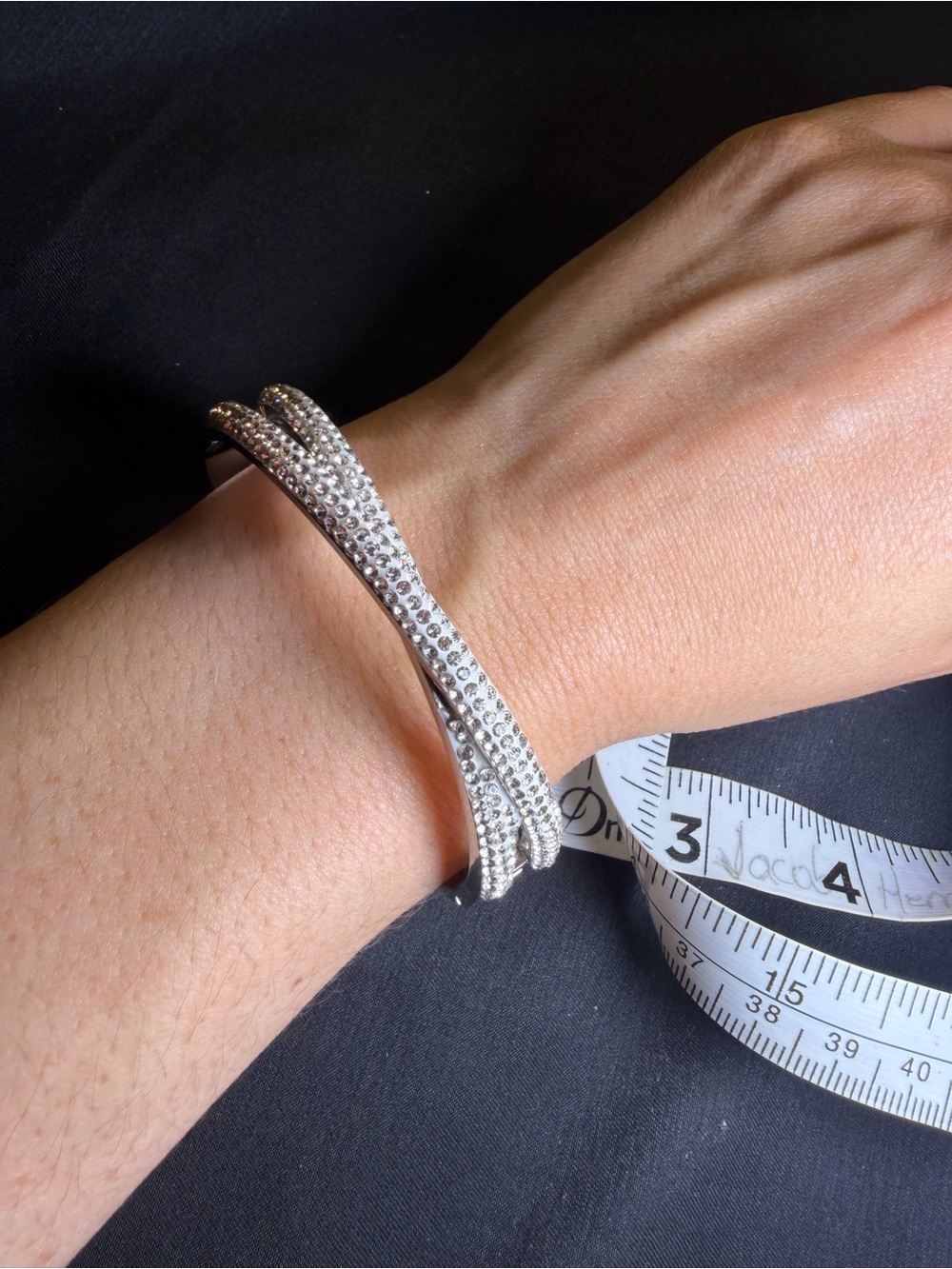 Silver Crystal Twist Cuff Bracelet - Women Jewelry